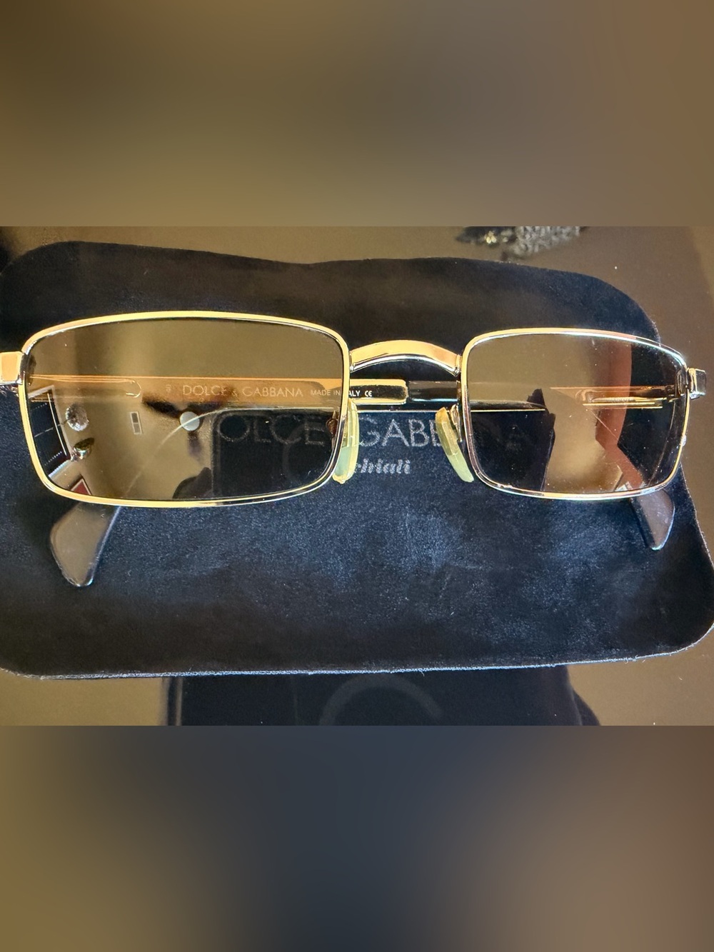 Dolce & Gabbana - Y2K Rectangular Sunglasses with Brown Lenses - Picture 2 of 12